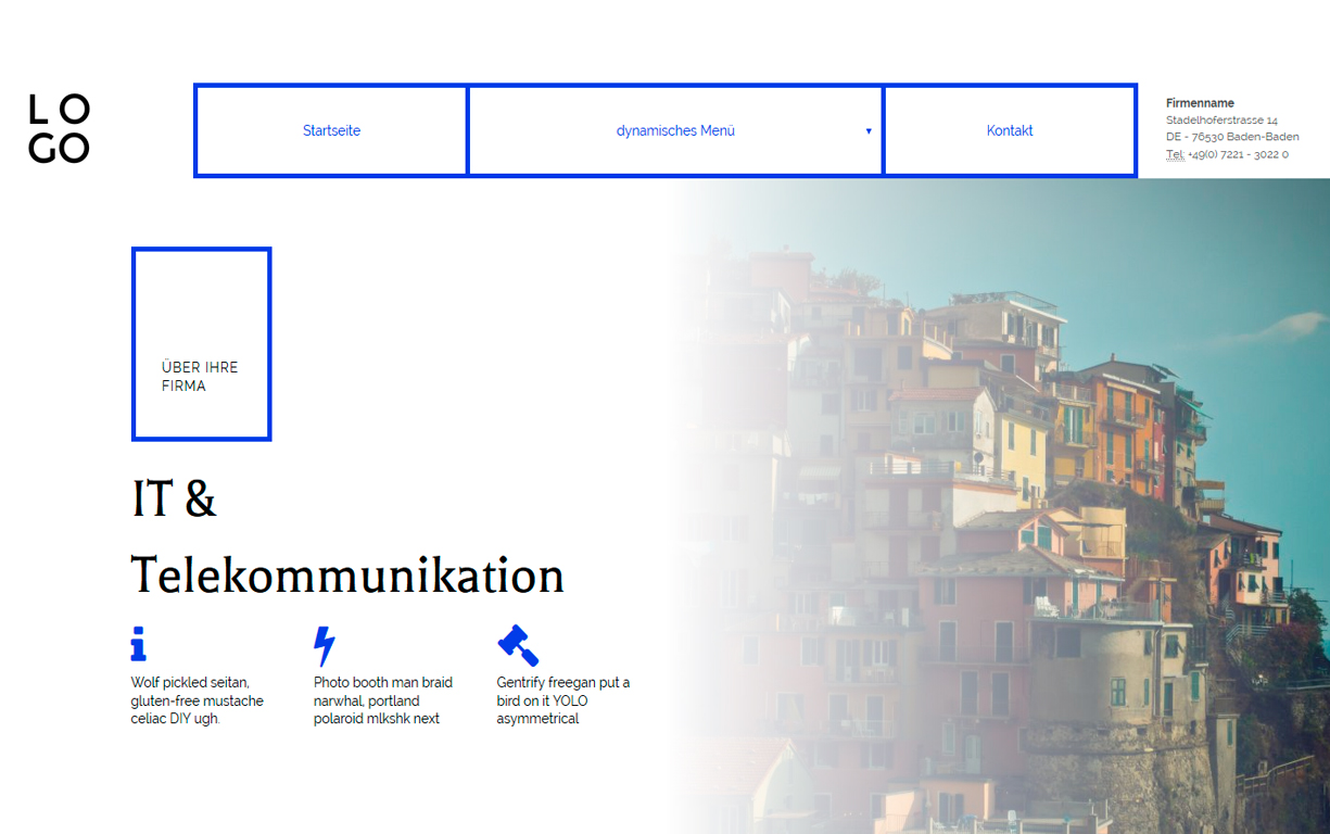 Webseite Theme -IT und Telekommunikation