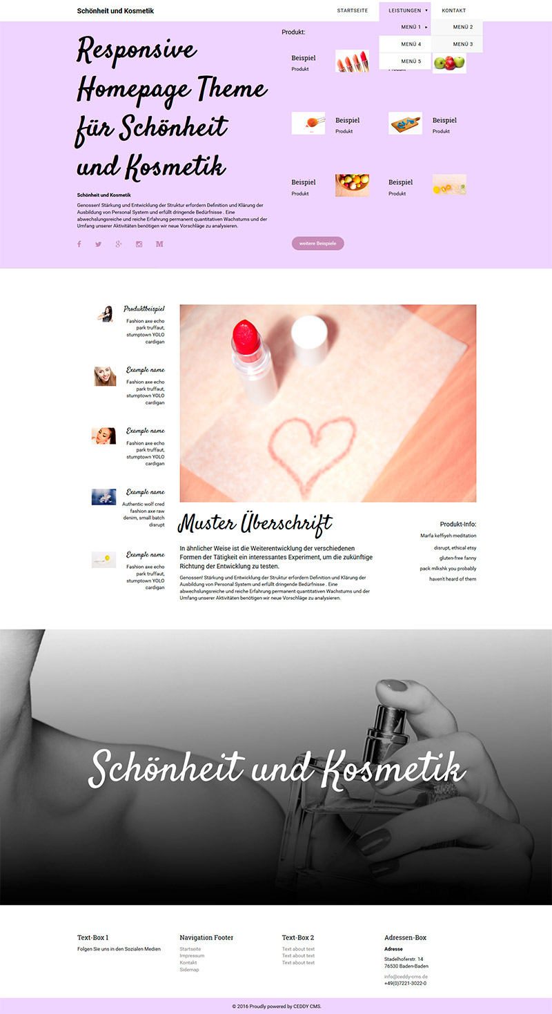 Schlnheit und Kosmetik Website Theme 