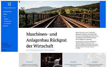 Webseite Theme - Maschinenbau